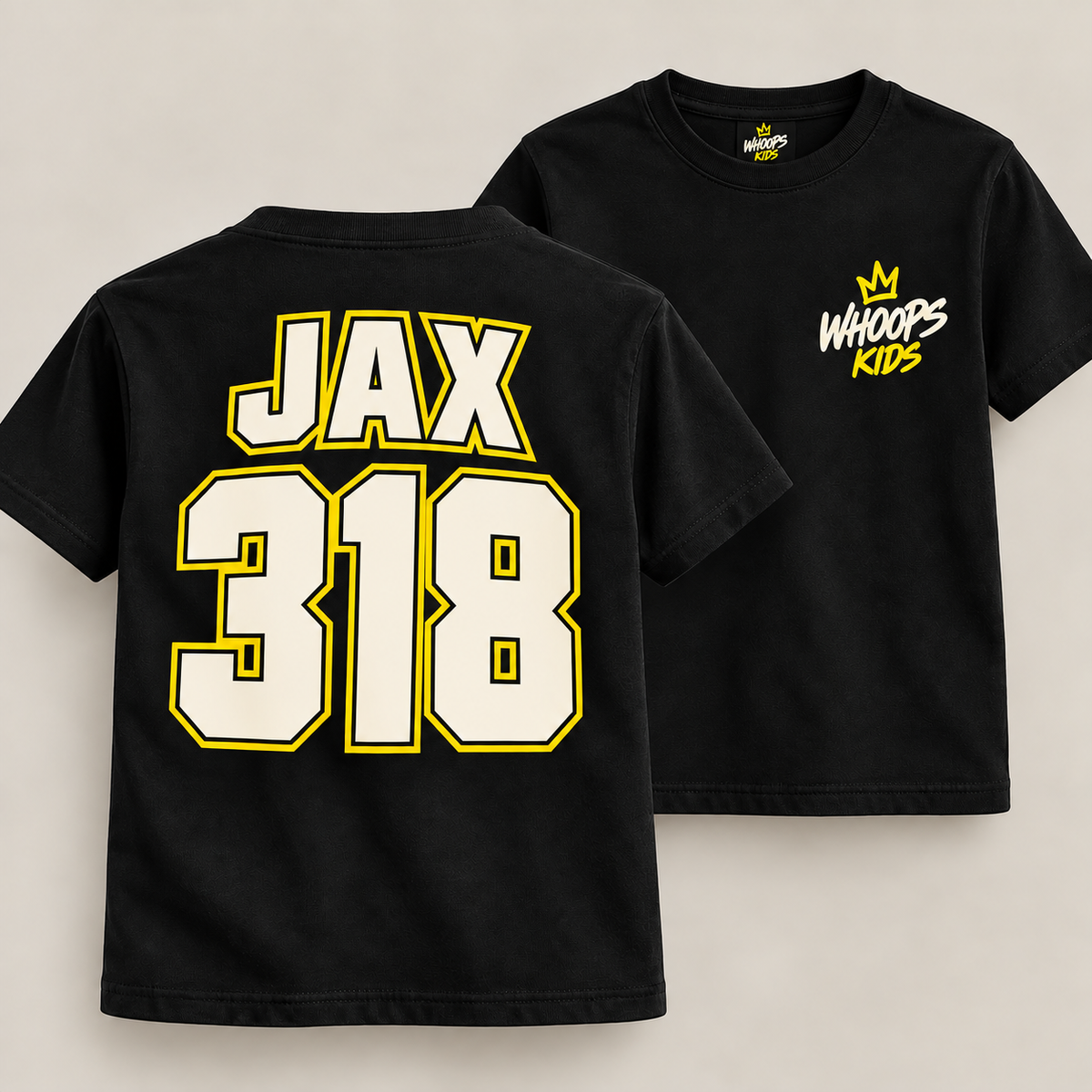 WHOOPS Kids Customs Name + Race Number Tee