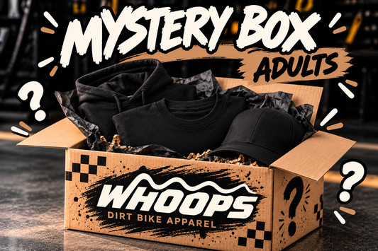 WHOOPS adult mystery box example contents with plain apparel and cap