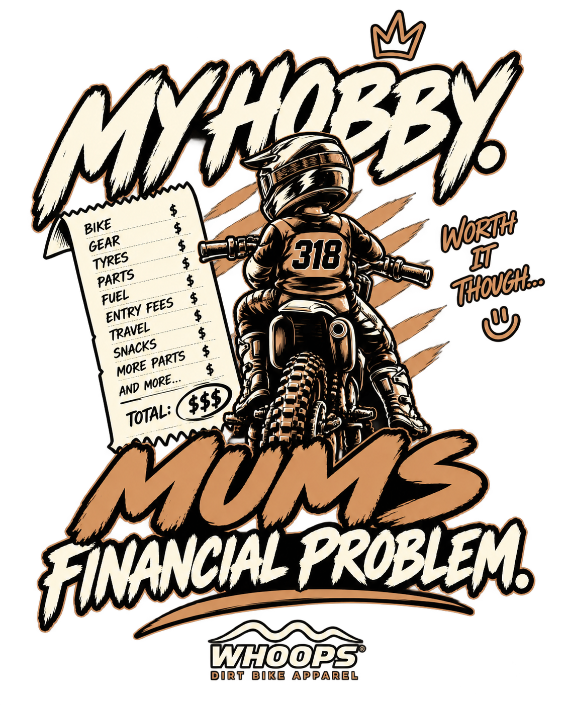 My Hobby Mum’s Financial Problem motocross back artwork