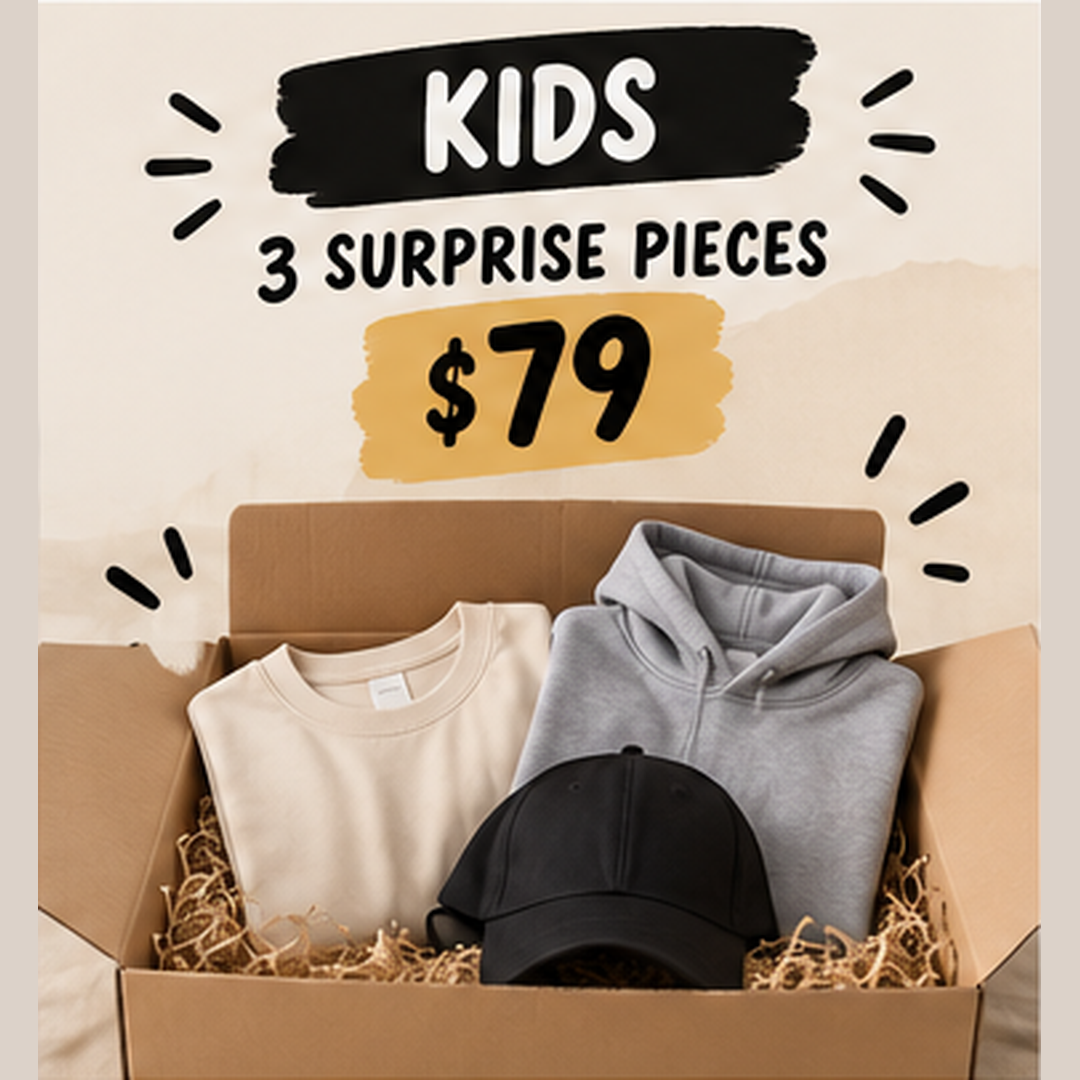 WHOOPS Sample Stash Mystery Box Kids - 3 surprise pieces for $79
